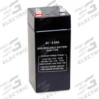 APPROVED VENDOR Sealed Lead Acid Battery: 4V DC, 4.5 Ah Capacity, 3.98 in Ht, 1.85 in Wd, 1.85 in Dp (MPN 47022). Key specifications — Terminal Connection: 0.187 in Faston; Battery Cycle Type: Dual Purpose; Brand: APPROVED VENDOR; Housing Material: ABS.