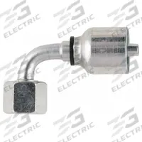 PARKER Hydraulic Crimp Fitting: Steel x Steel, 90° Elbow, -8 For Hose Dash Size, Female x Genderless (MPN 1CF43-15-8). Key specifications — Fitting Gender: Female x Genderless; Fitting Connection Type: Metric x Crimp; Brand: PARKER; Thread Size: M22-1.5; For Hose Dash Size: -8.