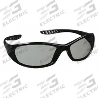KLEENGUARD Safety Glasses: Gray Lens, Full-Frame, Uncoated, Black Frame, Hellraiser(TM) V40 Series (MPN 25714). Key specifications — Brand: KLEENGUARD; Frame Color: Black; Lens Color: Gray.