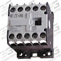 EATON Miniature IEC Magnetic Contactor: Non-Reversing, 4 Poles, 4NO Contacts, 9 A, 480V AC Coil (MPN XTMF9A00C). Key specifications — attr945107: EATON; attr972381: Yes.