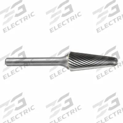 SGS PRO Carbide Bur: Ball-Nosed Cone, SL-1, Single Cut, 1/4" x 5/8" Head - Single-Cut Ball-Nosed Cone Burs