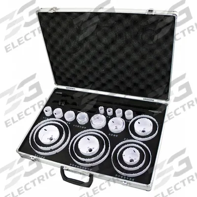 WESTWARD Hole Saw Kit: 30 Pieces, 1 1/2 in Max. Cutting Dp, Bi-Metal - Multi-Material-Cutting Hole Saw Kits