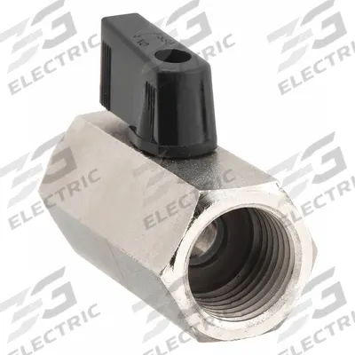 APPROVED VENDOR Manual Two-Way Ball Valve: 1/8 in, Nickel-Plated Brass, Straight, FNPT x FNPT - Mini Brass Ball Valves