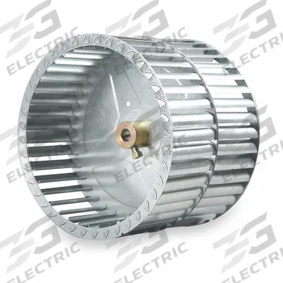 REVCOR Blower Wheel: Forward-Curved, 5 1/4 in Dia, 8 in W, CCW Hub End, Steel Wheel - Dual-Inlet Forward-Curved Blower Wheels