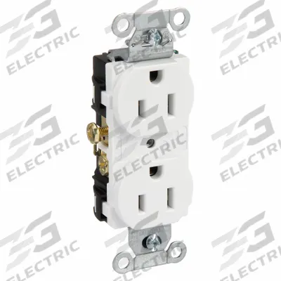 HUBBELL Receptacle: Duplex, 5-15, White, 125V AC, 15 A, 2 Pole / 3 Wire (MPN CR15WHI) - General Purpose Receptacles