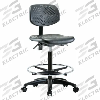 APPROVED VENDOR Ergonomic Chair: Polyurethane, Armless, Ht Range 23 1/4 in to 33 1/4 in - Polyurethane Lab Chairs
