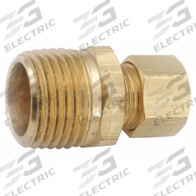 APPROVED VENDOR Compression Fitting Coupling: 3/8 in OD x 3/4 in Pipe Fitting Size - Low-Lead Standard Sleeve Brass Compression Fitting