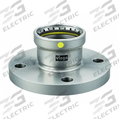 VIEGA MEGAPRESS Crimp Adapter Fitting: 3 in Pipe Size, Press-fit x Flange, Carbon Steel - Gas Steel Press Pipe Fittings