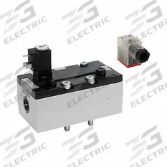 AVENTICS Solenoid Air Control Valve: Series 581, Double Solenoid, Five-Way / Two-Position, Female (MPN 5814111120). Key specifications — attr1077643: Hardwired; attr1093108: Solenoid Coil Included; attr1077629: AVENTICS; attr1077665: Internal Pilot; attr1077689: Spring Return; attr1077692: 581; attr1077625: 5814111120; attr1077666: Normally Open/Normally Closed.