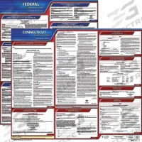 JJ KELLER Labor Law Poster: CT, English, Plastic, 30 in x 24 in, Federal and State Labor Law (MPN 100-CT-1). Key specifications — State/Province: CT; Language: English.
