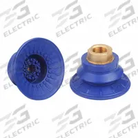 SCHMALZ Vacuum Pad Assembly: Bellows, 1.5 Folds, 3/8 in NPT, 67 mm Pad Dia, NBR, Blue, 60 A, SAB (MPN 10.01.06.01972). Key specifications — attr1019101: 10.01.06.01972; attr1019103: SCHMALZ; attr1019107: 60 A.