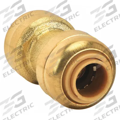 SHARKBITE Push-Fit Coupling Fitting: 1/4 in OD x 1/4 in OD Size - Standard Brass Push-to-Connect Tube Fittings