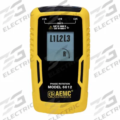 AEMC INSTRUMENTS Phase Sequence and Motor Rotation Tester: 15 Hz to 400 Hz, 40 V to 850 V - Phase Rotation Meters & Indicators