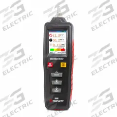 TRIPLETT Vibration Meter: Vibration, 10 Hz to 1 kHz (Low)/1 to 4 kHz (High), TFT LCD, Auto Power Off (MPN VB40). Key specifications — Brand: TRIPLETT; Accuracy: +/-5% + 2 Digits; Includes: Short Probe; Digital Display Screen Type: TFT LCD; Frequency Ranges: 10 Hz to 1 kHz (Low); Certificate of Calibration: Not Included.