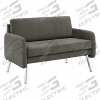 OFFICE STAR PRODUCTS Sofa: Gray, Silver, Polyester, Metal, 42 1/2 in Seat Wd, 18 1/2 in Seat Dp (MPN SL5602-SK2)