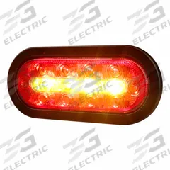 ECCO Stop/Turn/Tail Light: LED, Stop, Turn, and Tail Combo Light, Clear/Red, Oval, 4 in Overall Dia (MPN ED3060AW-WWG). Key specifications — Standards: R10; Electrical Connection: PL-3 Connector; Brand: ECCO; Installation Type: Permanent; Lens Color: Red; Mount Type: Grommet; Lighting Technology: LED; Light Type: Stop, Turn, and Tail Combination Light.