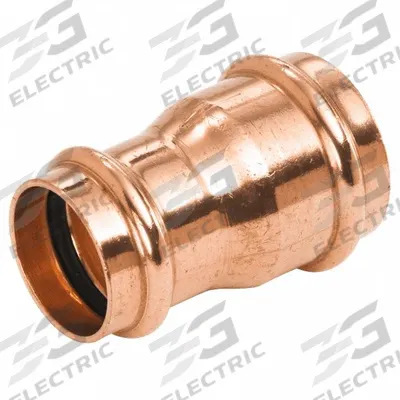 NIBCO Press Coupling Fitting: Straight, 3 in CTS x 1 1/2 in CTS size, Press-fit x Press-fit - Plumbing Copper & Bronze Press Tube Fittings