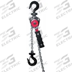 DAYTON Lever Chain Hoist: Hook Mounted - No Trolley, 550 lb Lifting Capacity, 5 ft Lift Lg, Steel (MPN 5YGF5). Key specifications — Body Material: Steel; Brand: DAYTON; Operating Position: Vertical; Overload Protection Included: No.