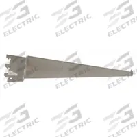 ECONOCO Shelving Bracket: Single, 1 in Slot Spacing, 1/2 in Slot Lg, 1/8 in x 12 in x 3 in, Silver (MPN GHSL12/SC). Key specifications — Product Type: Left Offset Shelf Bracket; Color: Silver; For Display Type: Single Slotted Standards; Material: Steel; Duty Rating: Heavy Duty; Brand: ECONOCO; Finish: Satin-Chrome; Mounting Type: Hanging.