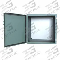 HAMMOND Electrical Enclosure: Steel, 24 in x 24 in x 16 in, NEMA 12/13, w/Panel, Solid Cover, Hinged (MPN 1418J16). Key specifications — Brand: HAMMOND; Closure Method: Clamps; Knockouts: Not Included.