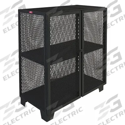 JAMCO Storage Cabinet: 60 in x 30 in x 54 in, 2 Fixed Shelves, Swing Handle & Padlock Hasp - Industrial Ventilated Shelf Cabinets