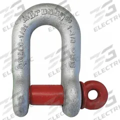 CROSBY D-Shackle: Chain Shackle, 17,000 lb Working Load Limit, 1 11/16 in Wd Between Eyes, Silver (MPN 1019310). Key specifications — Body Color: Silver; Brand: CROSBY.