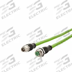 METZ CONNECT M12 Cable: Cat7, M12 Plug Male Straight x M12 Jack Male Straight, 5 m Lg, PUR, Green, X (MPN 142M2X12050). Key specifications — Brand: METZ CONNECT; Cable Jacket Color: Green; End 1 Coding: X; End 2 Coding: X; IP Rating: IP6X; Performance Category: Cat7.