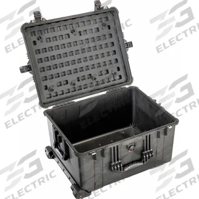 PELICAN Lid Panel: 10 in x 20 in, 97 Openings, Twist Cam Locks, Plastic - Hook-Holding MOLLE Lid Organizers