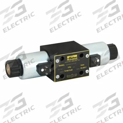 Parker Hydraulic Directional Valve: 39.6 gpm Max Flow Rate, D05 NFPA Size, Three Positions - Solenoid-Operated Directional Control Valves