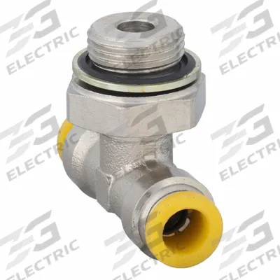 PARKER Push-Fit Tee Fitting: 10 mm OD x 10 mm OD x 1/4 in Pipe Size, Brass, 24 mm Overall Lg - Nickel-Plated Brass Tube Fittings