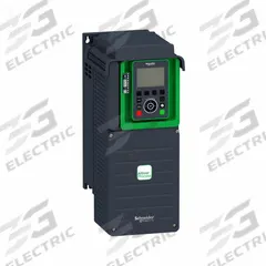 SCHNEIDER Variable Frequency Drive: In Phase Three, Out Phase Three, 7 1/2 hp, IP21, No Bypass (MPN ATV930U40S6X). Key specifications — Style: Compact; Color: Black/Green; Output Phase: Three.