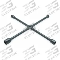 KEN-TOOL Lug Nut Wrench: 4 Wrench Heads, 13/16 in_1 1/16 in_1 1/4 in_1 1/2 in Wrench Head Size, SAE (MPN T95). Key specifications — Measurement Type: SAE; Socket Shape: 6-Point; For Vehicle Type: Buses; Finish: Electrostatic Paint; Leverage Bar Hole: Leverage Bar Hole Included; Compatible with Product Type: Standard Lug Nuts; Brand: KEN-TOOL; Tool Type: Cross Lug Wrench.