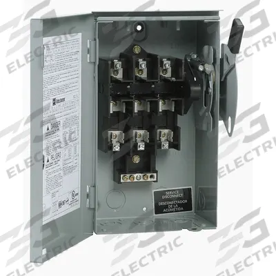 EATON Safety Switch: Fusible, 60 A, Three Phase, 240V AC, Galvanized Steel - Fusible Safety Switches