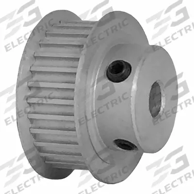 Dayton Timing Pulley: Curvilinear, Fixed, For 9 mm Belt Wd, 30 Teeth, 3 mm Pitch - HTD Section Fixed-Bore Timing Pulleys with Hub