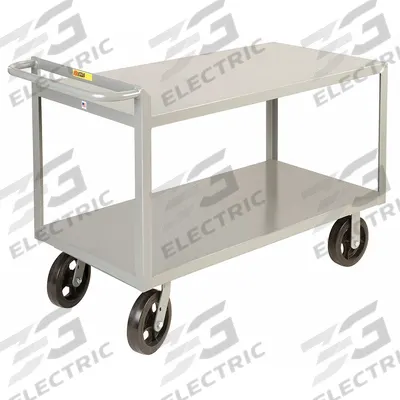 LITTLE GIANT Utility Cart: 2,400 lb, 48 in L x 30 in W Shelf, 2 Shelves, Gray - General Purpose Utility Carts