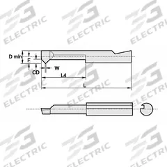 WIDIA Threading Tool: Bright (Uncoated), 0.0760 in Center to Cutting Tip, Carbide, Right Hand (MPN ATD15660F2)