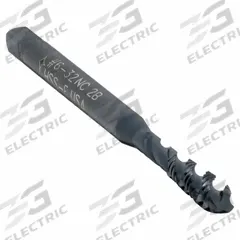 CLEVELAND Spiral Flute Tap: #6-32 UNC, 2B, 3 Flute, Semi-Bottoming Chamfer, Black Oxide Cobalt (MPN C98106)