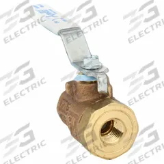 APOLLO Manual Two-Way Ball Valve: 1/4 in Size, Brass/Bronze, Straight, FNPT x FNPT, Two-Piece, Lever (MPN 77CLF10101A). Key specifications — Brand: APOLLO; Handle: Lever.