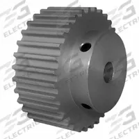 DAYTON Timing Pulley: Curvilinear, Fixed, For 15 mm Belt Wd, 32 Teeth, 5 mm Pitch, Aluminum (MPN 32-5M15M6A8). Key specifications — Brand: DAYTON; Finish: Clear Anodized; For Belt Series: Powerhouse®.