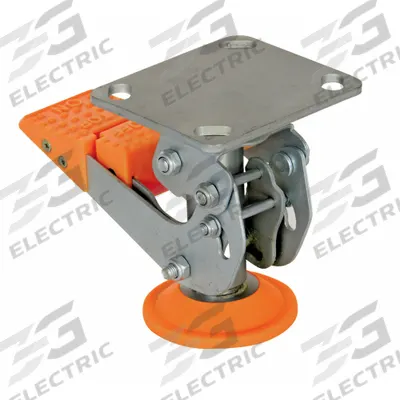 APPROVED VENDOR Floor Lock: For 5 in Wheel Dia, 5 5/8 in Floor Lock Retracted Ht - Abrasion-Resistant Nonmarking Floor Locks