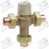 WATTS Thermostatic Mixing Valve: 1 in Inlet Connection Size, 1 in Outlet Connection Size, Brass (MPN LFMMV-M1-US). Key specifications — attr1037830: Check Valves; attr1037827: WATTS.
