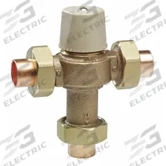 WATTS Thermostatic Mixing Valve: 1 in Inlet Connection Size, 1 in Outlet Connection Size, Brass (MPN LFMMV-M1-US). Key specifications — attr1037830: Check Valves; attr1037827: WATTS.