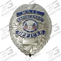 HEROS PRIDE Metal Badge: Bail Enforcement Officer - Oval, 2 1/4 in x 3 1/8 in, Silver, Metal, Badge (MPN 4133N). Key specifications — attr1074238: Pin and Safety Catch; attr188498: 2-1/4 in x 3-1/8 in; attr188499: Silver; attr188500: Metal; attr188503: Bail Enforcement Officer - Oval; attr193746: HEROS PRIDE.
