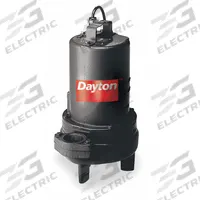 DAYTON Sewage Ejector Pump: Three Phase, 1 hp, 240V AC, 175 gpm Flow Rate @ 10' of Head, 2 in NPT (MPN 3BB93). Key specifications — Impeller Material: Cast Iron; Rated Voltage: 240V AC; Brand: DAYTON; Switch: Not Included.