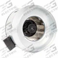 In-Line Duct Fan: 1,305 cfm Max., 12 in Duct, 484 W, 120V AC, 1 Ph, Galvanized Steel (MPN 45029). Key specifications — Includes: Vent Riser; Brand: FANTECH; High-Efficiency Motor: No; Nameplate Voltage: 120V AC; Number of Speeds: 1; Airflow @ 0.000 in SP - Range: 750 to 1,500 cfm; High-Efficiency Motor_Broad: Standard-Efficiency Motor.