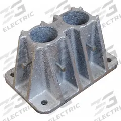 APPROVED VENDOR Double Socket Mounting Base: Handrail Section, 4 in Overall Ht, 5 in Overall Wd (MPN 2HER8). Key specifications — Product Type: Double Socket Mounting Base; Brand: APPROVED VENDOR; Color: Silver; Compatible Product Type: Handrail Section; Material: Cast Iron.