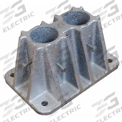 APPROVED VENDOR Double Socket Mounting Base: Handrail Section, 4 in Overall Ht - Mounting Components for Modular Handrail Systems