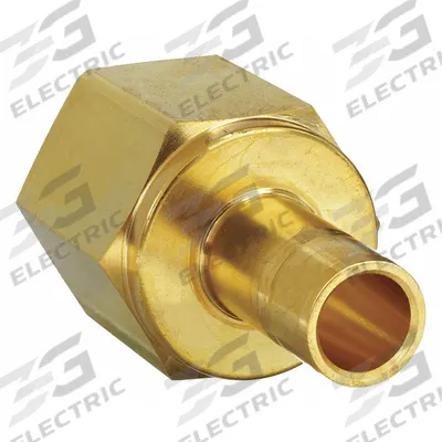 PARKER Compression Fitting Adapter: 3/8 in OD x 3/8 in Pipe Size, Compression x FNPT - Double-Ferrule Brass Compression Fittings