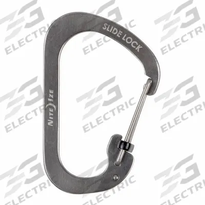NITE IZE Carabiner: 75 lb Working Load Limit, Wire Gate, Stainless Steel - Load Rated Spring Snaps
