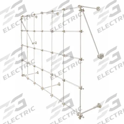 OHAUS Steel Lab Frame: Stainless Steel, 1 in Rod Dia, 12 in Overall Lg, 6 ft Overall Wd - Lab Frames